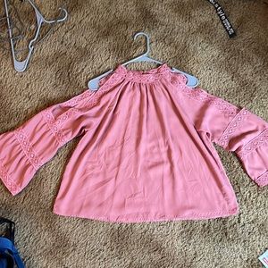 Pink open arm shirt